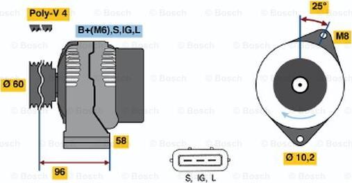 BOSCH 0 986 040 501 - Alternatore autozon.pro