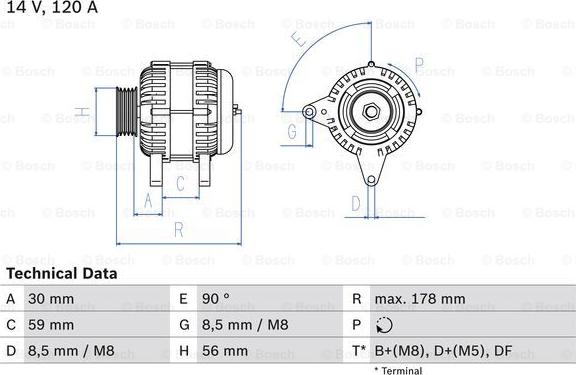 BOSCH 0 986 040 350 - Alternatore autozon.pro