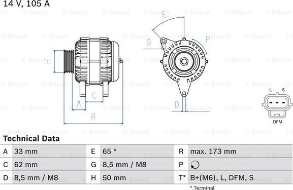 BOSCH 0 986 041 950 - Alternatore autozon.pro