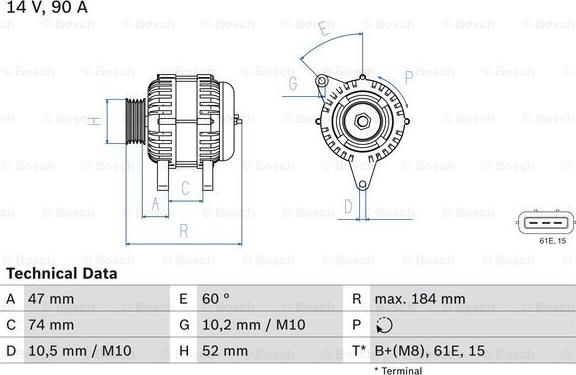 BOSCH 0 986 041 190 - Alternatore autozon.pro