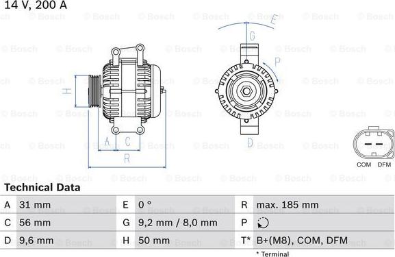 BOSCH 0 986 048 550 - Alternatore autozon.pro