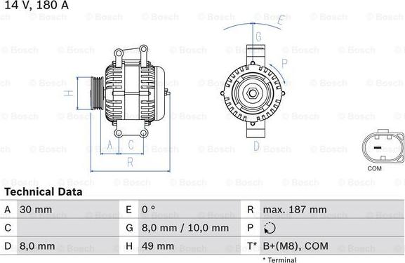 BOSCH 0 986 048 820 - Alternatore autozon.pro