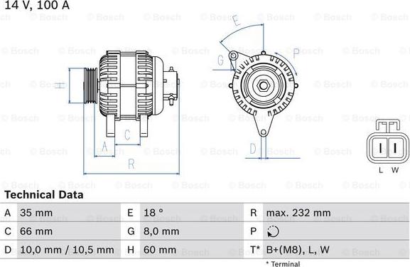 BOSCH 0 986 048 340 - Alternatore autozon.pro