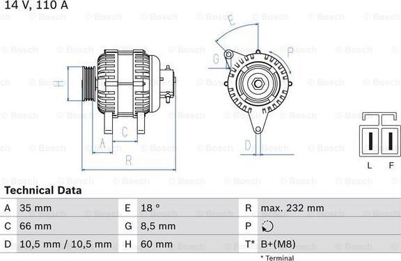 BOSCH 0 986 048 301 - Alternatore autozon.pro