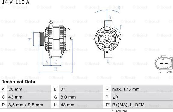 BOSCH 0 986 048 750 - Alternatore autozon.pro