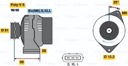 BOSCH 0 986 043 051 - Alternatore autozon.pro