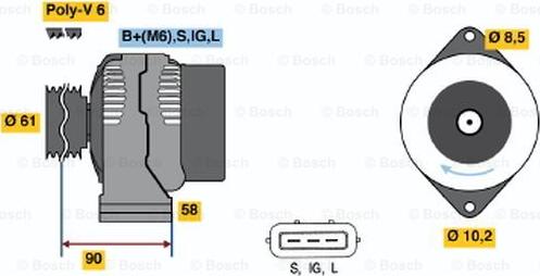 BOSCH 0 986 043 061 - Alternatore autozon.pro