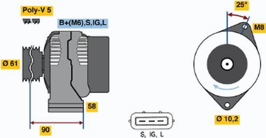 BOSCH 0 986 043 031 - Alternatore autozon.pro