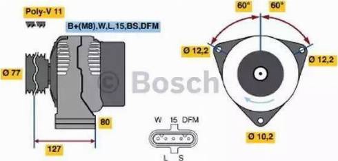 BOSCH 0 124 555 004 - Alternatore autozon.pro