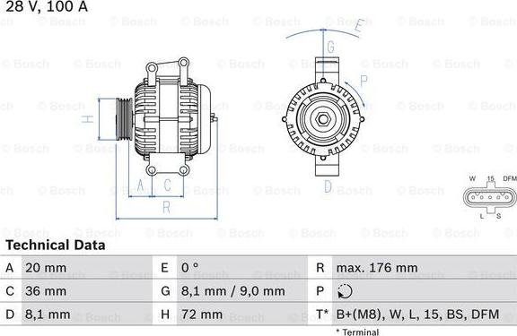 BOSCH 0 986 047 820 - Alternatore autozon.pro