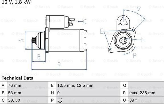 BOSCH 0 986 019 550 - Motorino d'avviamento autozon.pro