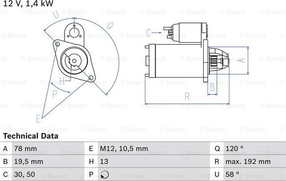 BOSCH 0 986 019 361 - Motorino d'avviamento autozon.pro