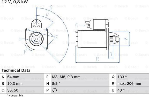 BOSCH 0 986 019 301 - Motorino d'avviamento autozon.pro