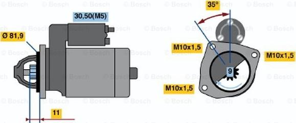 BOSCH 0 986 019 220 - Motorino d'avviamento autozon.pro