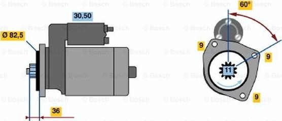 BOSCH 0 986 014 950 - Motorino d'avviamento autozon.pro