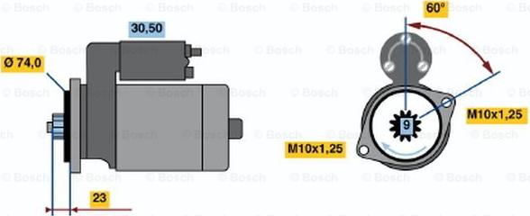 BOSCH 0 986 014 511 - Motorino d'avviamento autozon.pro