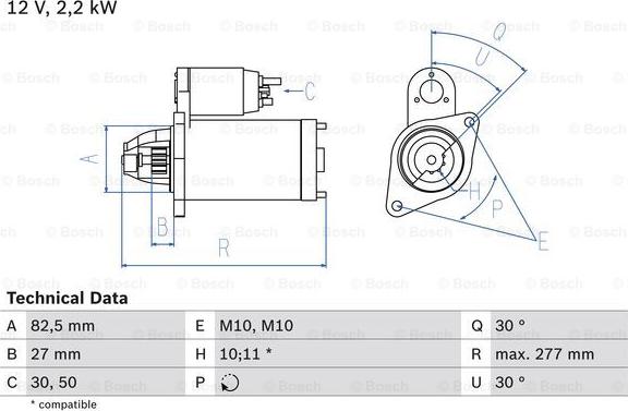 BOSCH 0 986 014 660 - Motorino d'avviamento autozon.pro