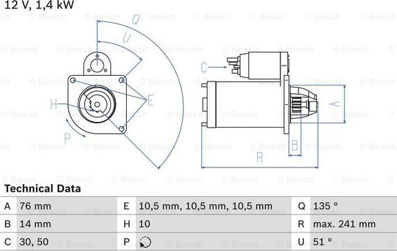 BOSCH 0 986 014 600 - Motorino d'avviamento autozon.pro