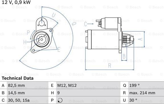 BOSCH 0 986 014 630 - Motorino d'avviamento autozon.pro