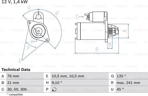 BOSCH 0 986 014 840 - Motorino d'avviamento autozon.pro