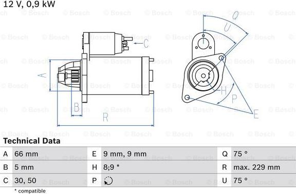 BOSCH 0 986 014 350 - Motorino d'avviamento autozon.pro