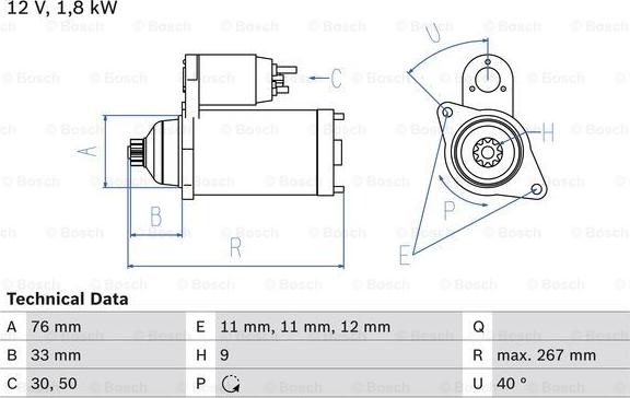 BOSCH 0 986 015 970 - Motorino d'avviamento autozon.pro