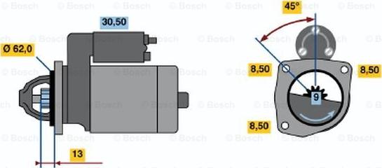 BOSCH 0 986 015 551 - Motorino d'avviamento autozon.pro