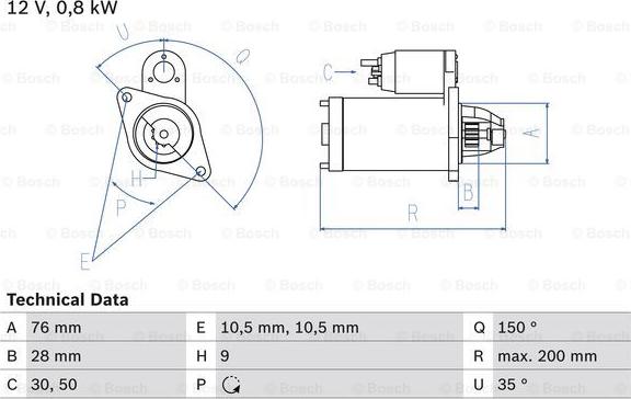 BOSCH 0 986 015 701 - Motorino d'avviamento autozon.pro