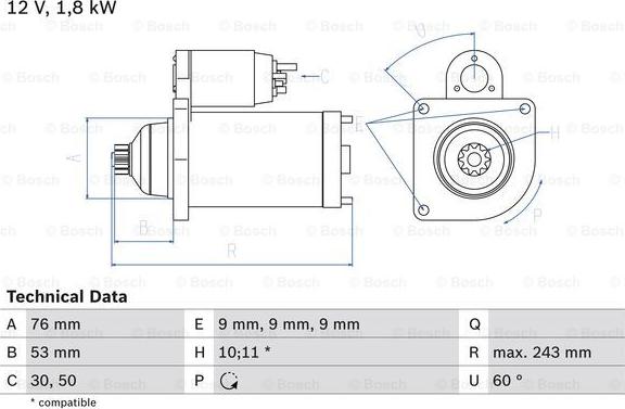 BOSCH 0 986 016 990 - Motorino d'avviamento autozon.pro