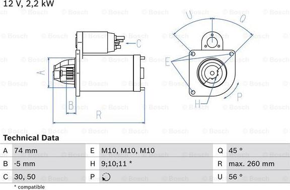 BOSCH 0 986 016 950 - Motorino d'avviamento autozon.pro