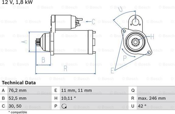 BOSCH 0 986 016 980 - Motorino d'avviamento autozon.pro