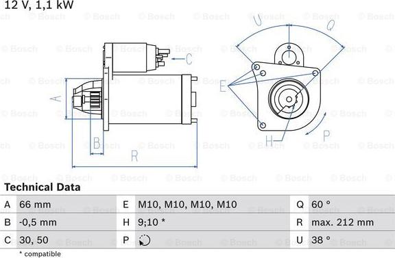 BOSCH 0 986 016 400 - Motorino d'avviamento autozon.pro