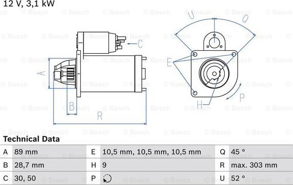 BOSCH 0 986 016 550 - Motorino d'avviamento autozon.pro