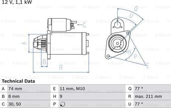 BOSCH 0 986 016 500 - Motorino d'avviamento autozon.pro