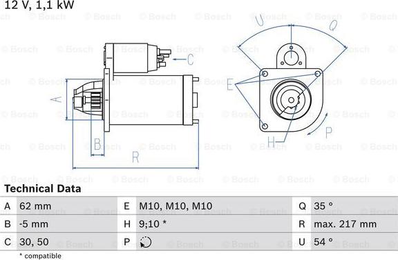 BOSCH 0 986 016 530 - Motorino d'avviamento autozon.pro