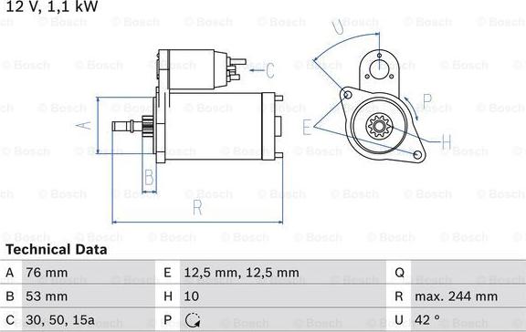 BOSCH 0 986 016 110 - Motorino d'avviamento autozon.pro