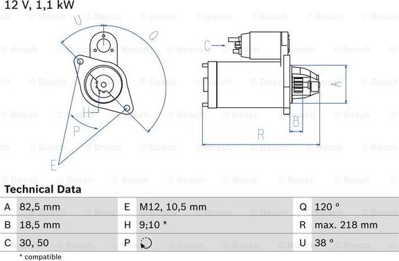 BOSCH 0 986 016 280 - Motorino d'avviamento autozon.pro