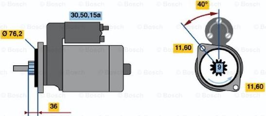 BOSCH 0 986 016 230 - Motorino d'avviamento autozon.pro