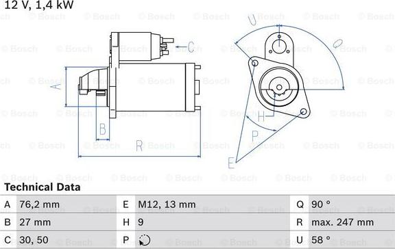 BOSCH 0 986 016 780 - Motorino d'avviamento autozon.pro