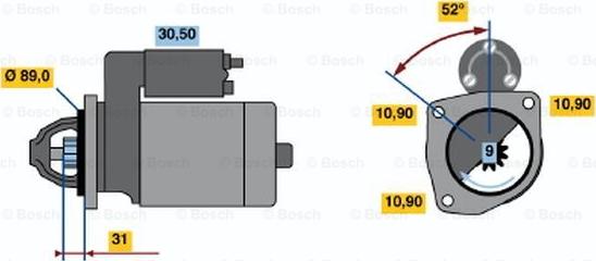 BOSCH 0 986 010 990 - Motorino d'avviamento autozon.pro