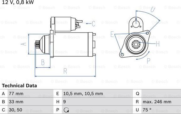 BOSCH 0 986 010 580 - Motorino d'avviamento autozon.pro