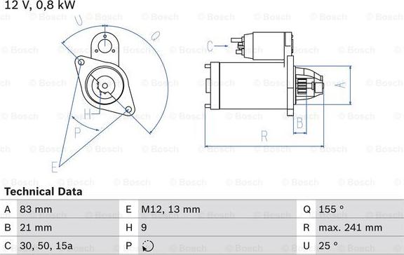 BOSCH 0 986 010 110 - Motorino d'avviamento autozon.pro