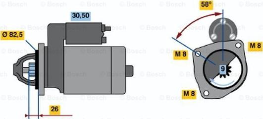 BOSCH 0 986 010 880 - Motorino d'avviamento autozon.pro