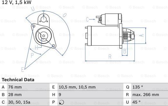 BOSCH 0 986 010 870 - Motorino d'avviamento autozon.pro