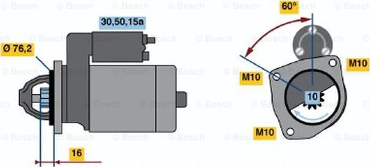 BOSCH 0 986 010 390 - Motorino d'avviamento autozon.pro