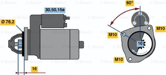 BOSCH 0 986 010 300 - Motorino d'avviamento autozon.pro