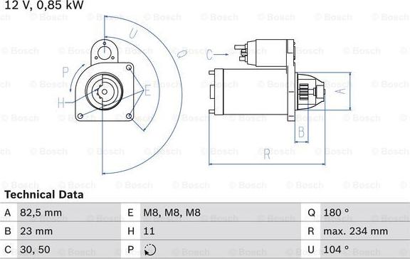 BOSCH 0 986 011 910 - Motorino d'avviamento autozon.pro