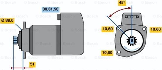 BOSCH 0 986 011 540 - Motorino d'avviamento autozon.pro