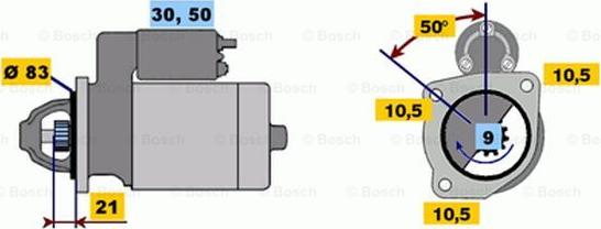 BOSCH 0 986 011 070 - Motorino d'avviamento autozon.pro