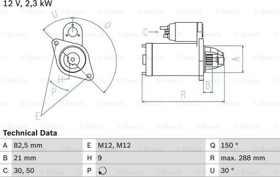 BOSCH 0 986 011 150 - Motorino d'avviamento autozon.pro